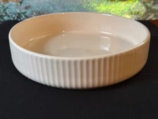 Over&Back Hand-Glazed Pale Pink Stoneware Baking Dish Ribbed Round – New