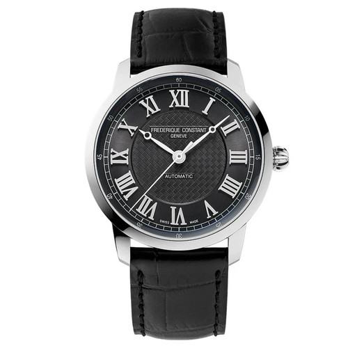 Frederique Constant Men's Automatic Black Roman Numerals Watch 39MM FC-301DGR3B6