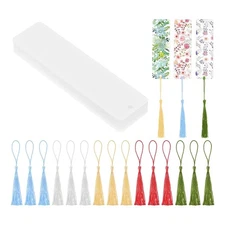 15 Pieces Blank Clear Acrylic Bookmarks with Hanging String, Clear Acrylic9680