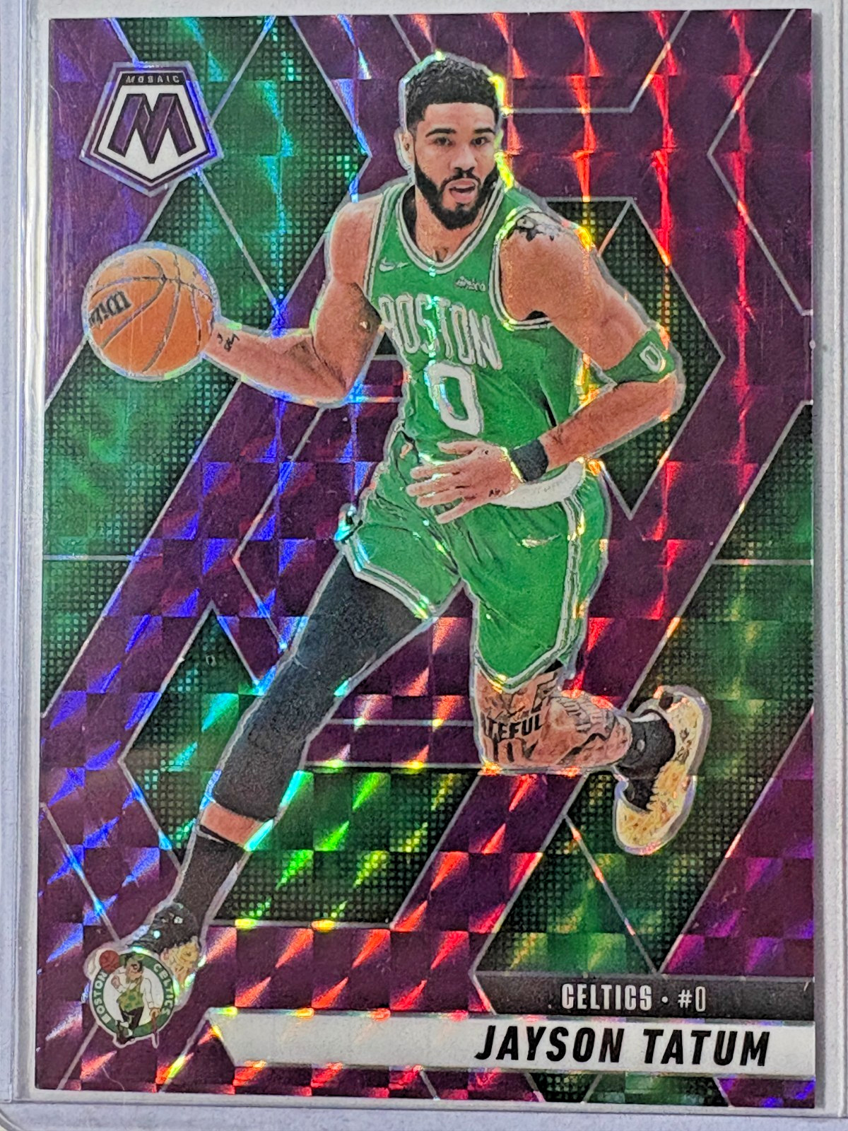 Jayson Tatum 2024-25 Panini Mosaic Mosaic Purple #188 Boston Celtics /99