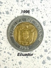 1996 Ecuador 1000 Sucres Bimetallic Circulated Coin Free Shipping