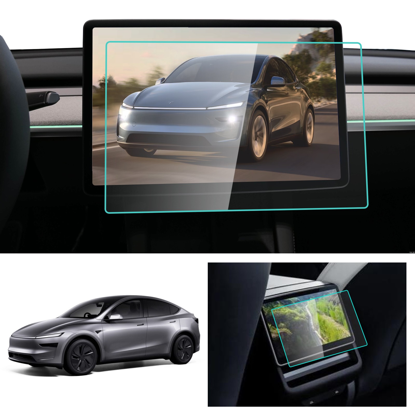 Dash Screen Protector for Tesla Model Y Juniper 2025 Tempered Glass Cover 15.4"