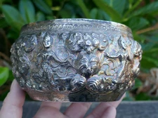 Vintage Thai Silver Repousse Bowl #2