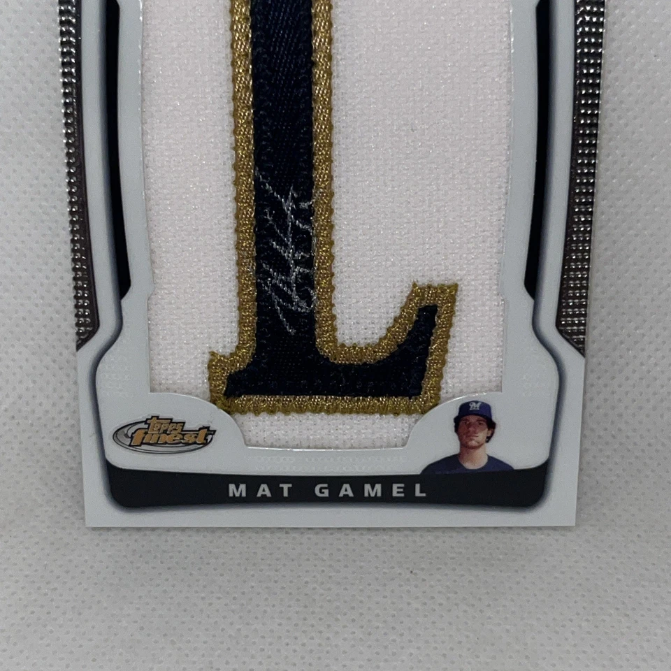 Mat Gamel 2009 Topps Finest Autograph Auto Letter L Patch /285 Milwaukee Brewers - Image 3 of 4