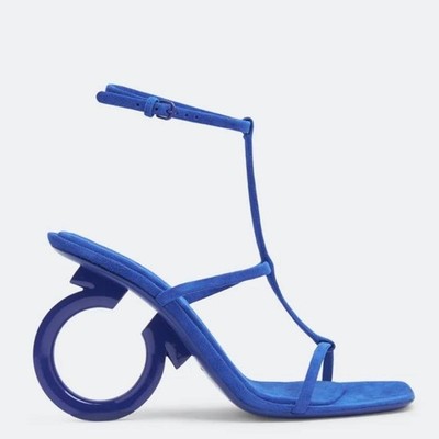 Ferragamo Elina T-Strap Gancini Sandals