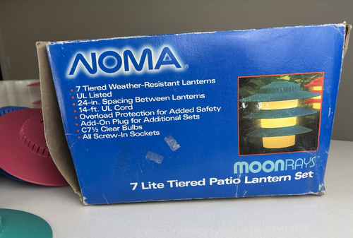 Vtg NOMA RV Camping Outdoor String Lights 2 Sets of 7 Lanterns Bulbs Not Include - 第 8/12 張圖片