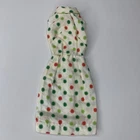 Vintage Barbie Doll Handmade Sleeveless Dress White Green & Red