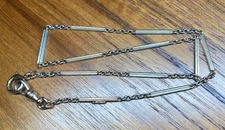 Antique 14K Yellow White Gold Two Tone Pocket Watch Fob Chain 9.7g 14.5"