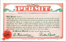 Vintage Permit Novelty Postcard Unused Humorous Buttinskies Made in USA Green