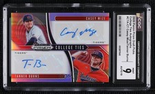 2020 Prizm Draft Picks College Ties Casey Mize Tanner Burns CGC 9 Mint Auto v1x