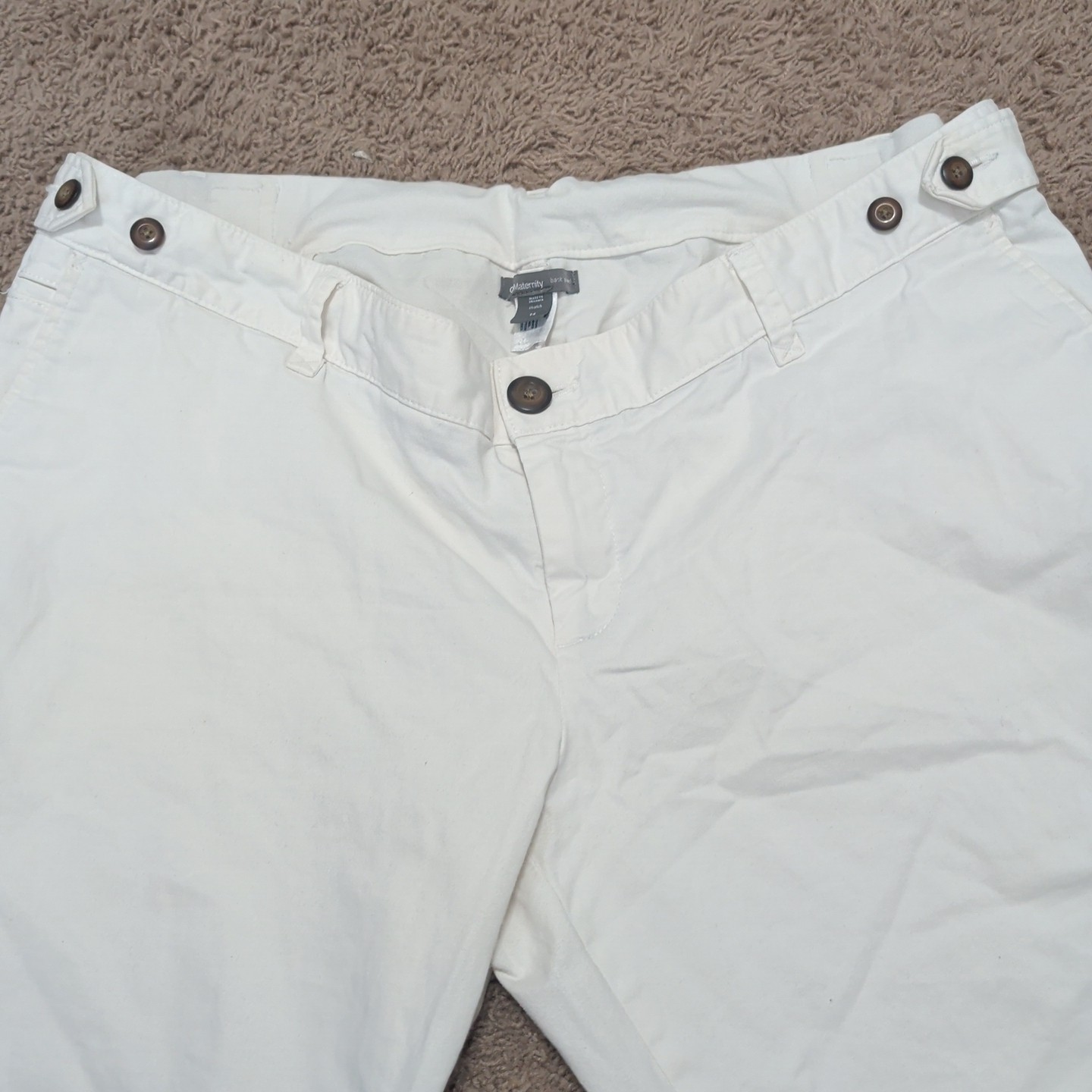Gap Maternity White Crop Stretch Button Pocket Ca… - image 2