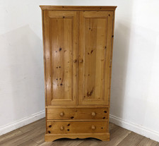 WARDROBE Classic Pine Double Door Hanging Rail 2 Drawers FREE DELIVERY
