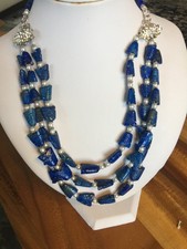 Lapis Lazuli Necklace, Natural Lapis Lazuli Handmade Artisan Jewelry
