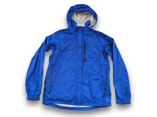 REI Blue Rainwall Full Zip Hooded Rain Jacket Windbreaker Boys Large 14-16
