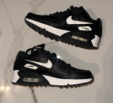 Nike Air Max 90 Black/White Leather Low Top L...