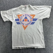 Vintage Stone Harbor Shirt Mens Medium White It's A Breeze Graphic Promo 80s USA