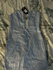 New FASHION Nova Blue Leather Mini Dress