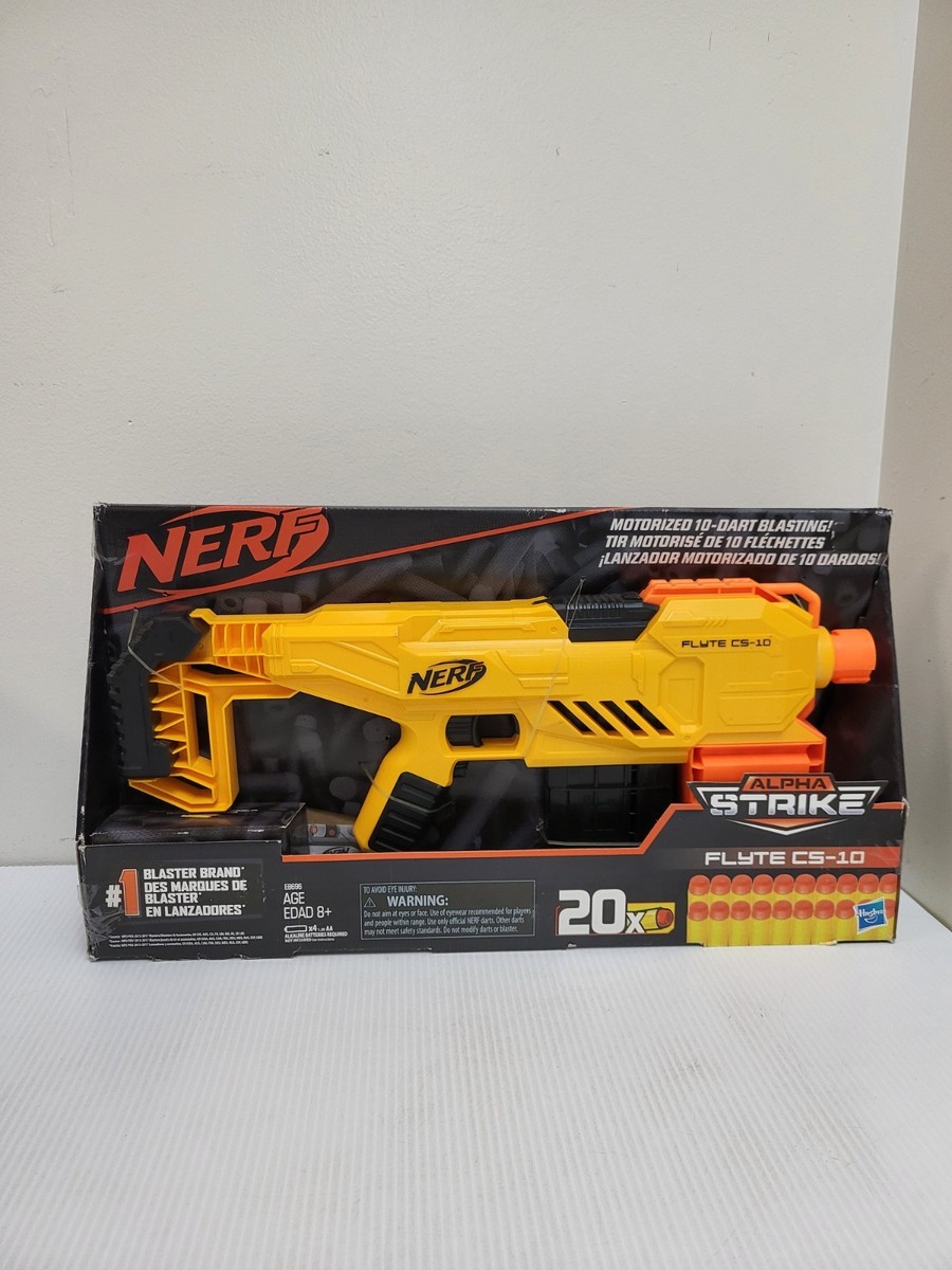 NERF Alpha Strike Flyte Cs-10 by Hasbro Motorized 10 Dart Blasting