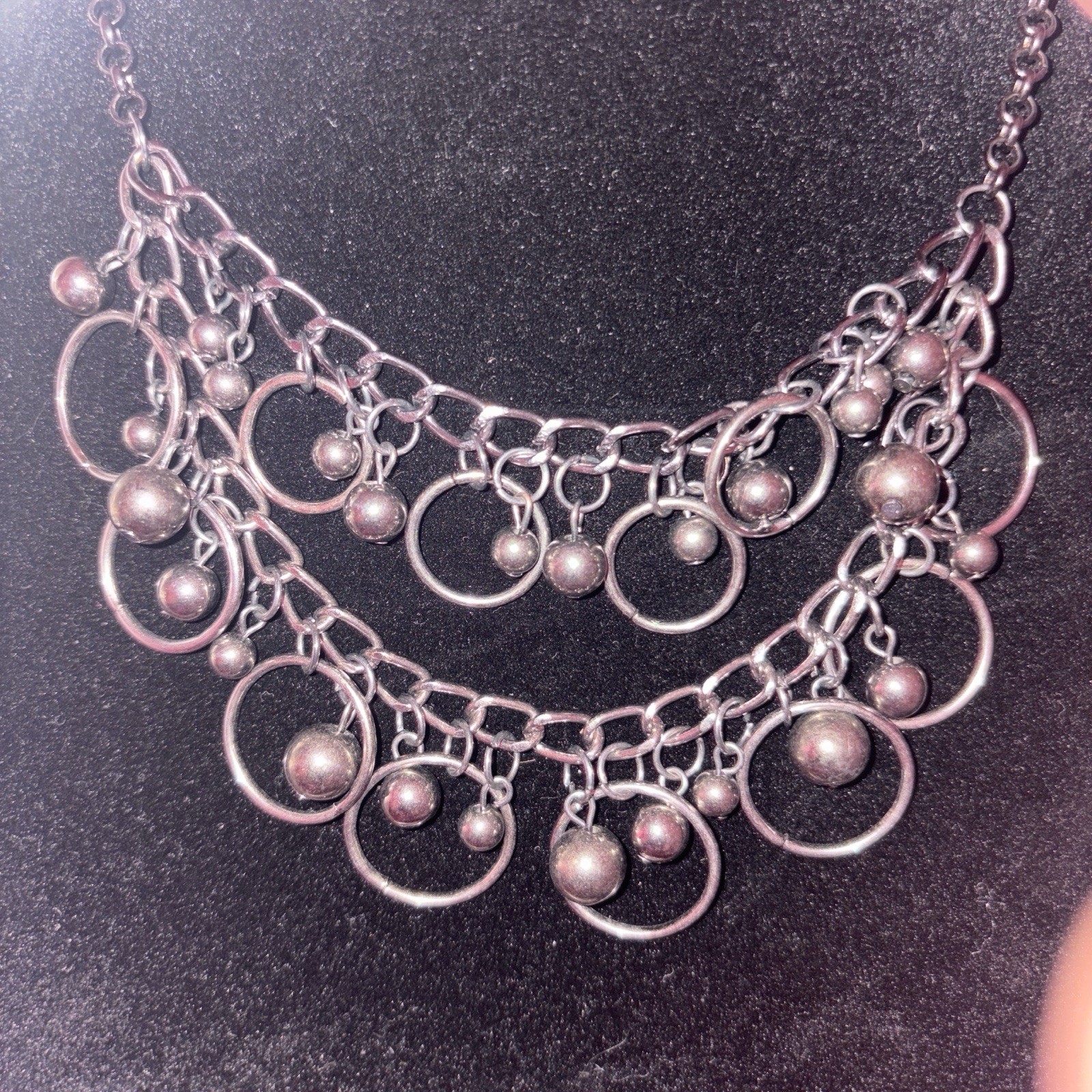 Double Layer Statement Necklace With Adjustable C… - image 2