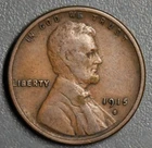 1915-S 1C LINCOLN WHEAT BRONZE CENT KM# 132 Grade:  VF  A6990