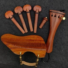 Wood 4/4 Violin Parts Fittings hardware, Violin Chinrest Tailpiece pegs Endpin