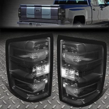FOR 14-19 SILVERADO SMOKED LENS LED REAR TAIL LIGHT BRAKE LAMP W/WIRING HARNESS