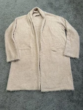 Lush OVERSIZED Cardigan Sweater Long Sleeve fUZZY  COZY Pockets Pink NEW small 