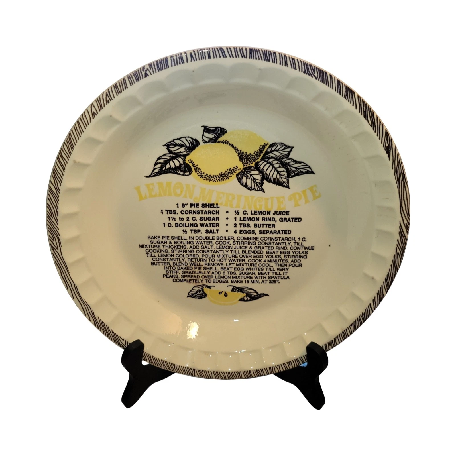 Lemon Meringue Pie Recipe Dish Jeannette Brown Scalloped Edge 11” Ceramic VTG
Opens in a new window