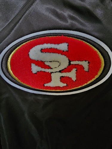 SAN FRANCISCO 49ERS STITCHED LOGOS SATIN JACKET 3XLARGE - Picture 4 of 8