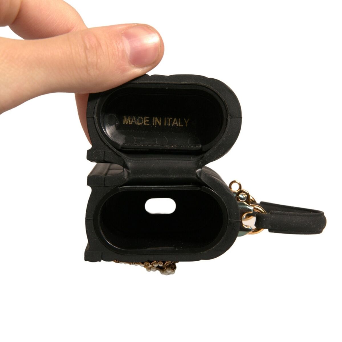 DOLCE & GABBANA Airpod Case Black Silicone Devotion Heart DOLCE & GABBANA Airpod Case Black Silicone Devotion Heart