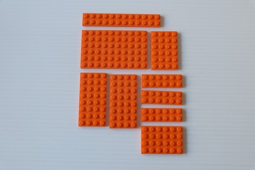 LEGO® Used Orange Plates 2 x 6 4 x 8 4 x 6 6 x 10 2 x 12 MOC parts - 9 pcs - Picture 4 of 10