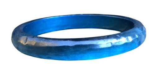Vintage Transparent Faceted Teal Lucite Spacer Bangle Bracelet Size Small/Medium - 第 1/5 張圖片