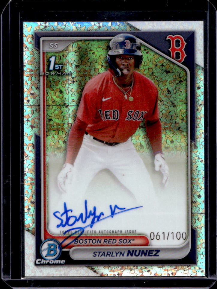 2024 Bowman Chrome Starlyn Nunez Prospect Auto Mini Diamond Refractor 1st #/100