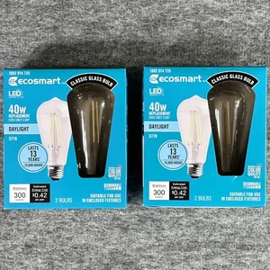 Édison Vintage dimmable LED Ampoule à filaments 40W Équiv. ST19 Lampe de jour Lot de 2