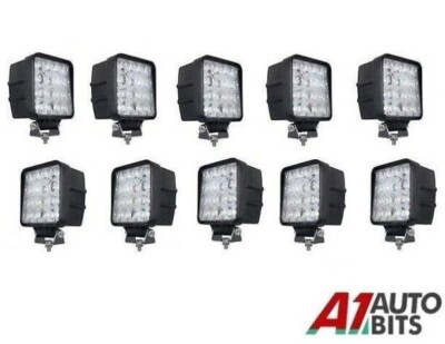 10x 12V 24V LED Arbeitsleuchte Spot Leuchten Leiste 48W Offroad LKW SUV Auto ATV Boot 4X4