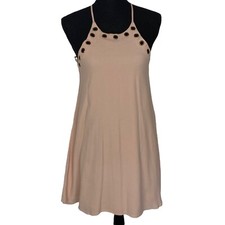 LULUS Women Mini Halter Dress Sz S Peach Beachy Party Spring Casual 56-10