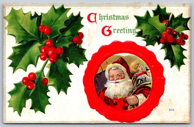 K18/ Santa Claus Merry Christmas Postcard Jolly 203
