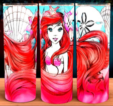 Ariel Little Mermaid Watercolor Cup Tumbler 20oz