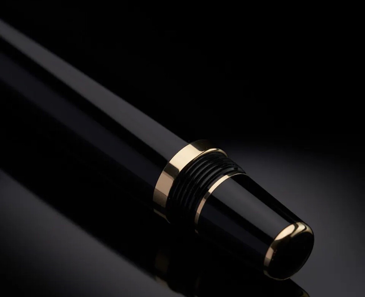 Mont Blanc Boheme Rouge Black Resin & Platinum Rollerball Pen With Red