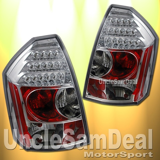 CHRYSLER 300C SRT8 DIRECT FIT CLEAR LENS CHROME RED LED L.E.D. TAIL