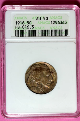 1916 - ANACS AU50 BUFFALO NICKEL!!  #B47943
