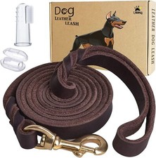 Leather Dog Leash 6 Ft Heavy Duty Genuine Leather Braided Leash for Small Dogs