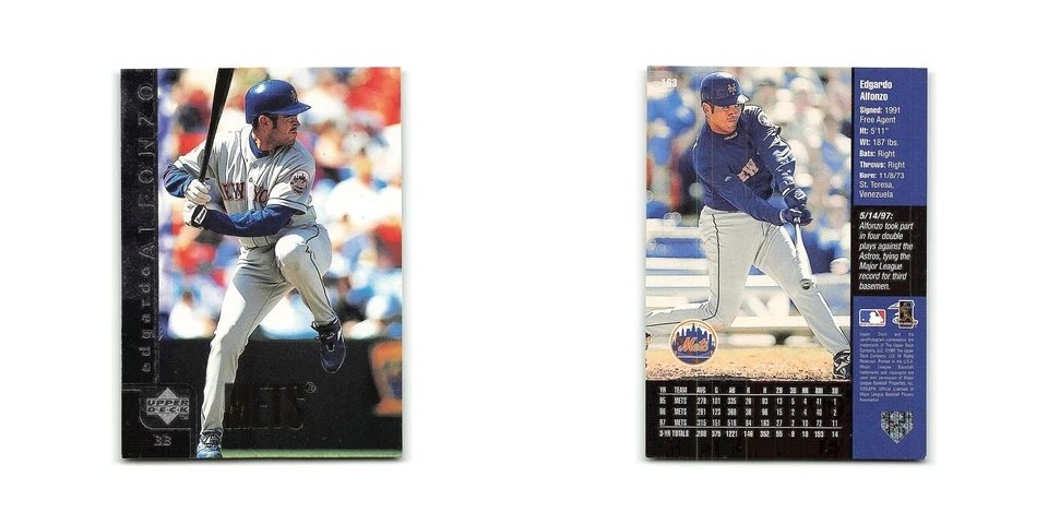 Edgardo Alfonzo 1998 Upper Deck #163 New York Mets Baseball Card NM - Image 3 of 3