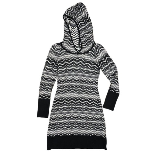 PRANA Meryl Gray Black Chevron Hooded 