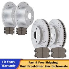 Front Rear Brake Rotors and Ceramic Pads for 2006-2018 Toyota Rav4 Lexus HS250H