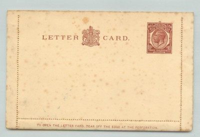 King Edward Vll Three Halfpence, Red Pre Paid LETTER CARD unbenutzt