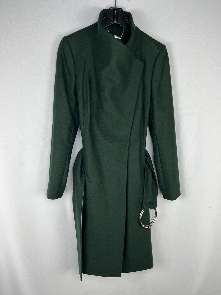 Ted Baker Rayay Wool Wrap Long Coat Green Size US 6 eBay