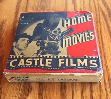 Vintage Antique Castle Films Home Movies Ice Carnival 1940s Headline Edition16mm