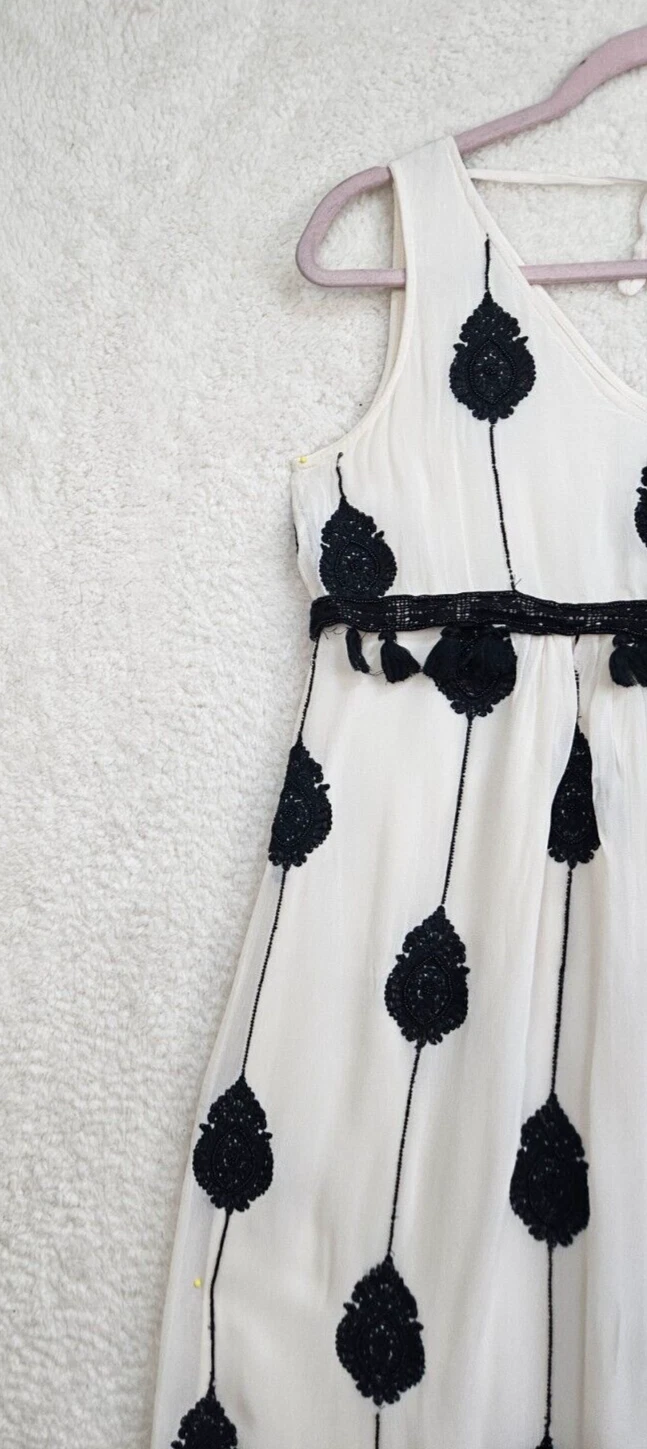 Abito donna Moulinette Soeurs Vetements 2 panna rayon senza maniche perline maxi fit