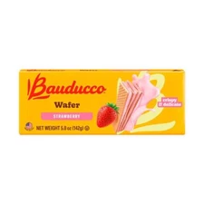 Bauducco Strawberry Wafers 3 Layer Cream Crispy Wafer Cookies 5oz Pack
